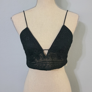 NWT Free People Elsie Embroidered‎ Plunge Bralette